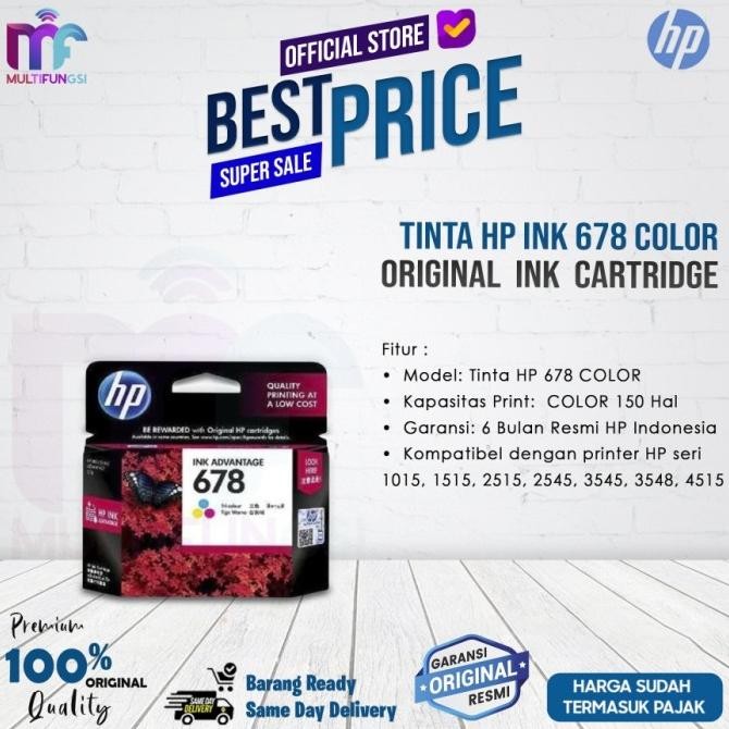 

Tinta HP 678 Ink Colour Cartridge - For 1515, 2545 Color Original