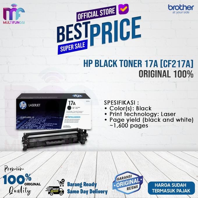 

HP Black Toner 17A [CF217A] ORIGINAL 100% [GAK ORI UANG KEMBALI] ASLI