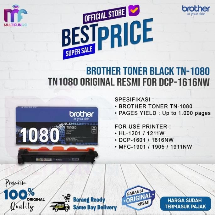 

Brother Toner Black TN-1080 / TN1080 Original Resmi for HL-1201 1211W