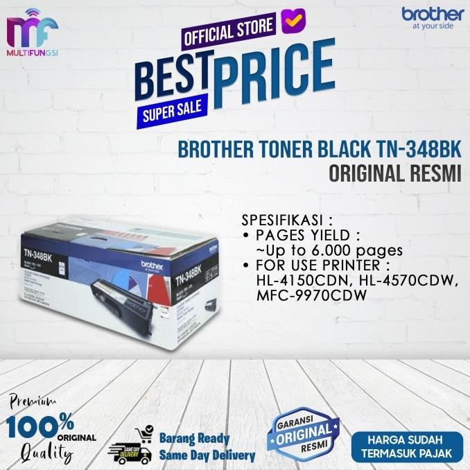 

Brother Toner Black TN-348BK / TN348BK Original TN-348 Black Resmi