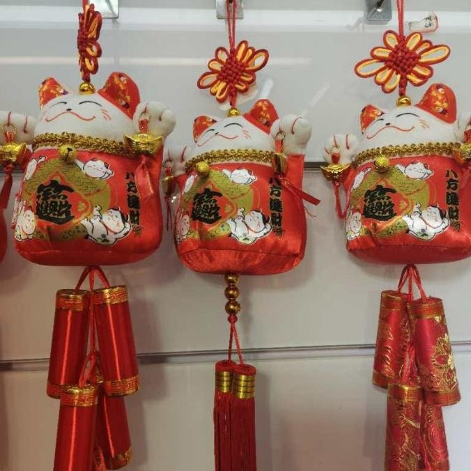 

familytoys 2Pc GANTUNG ORNAMEN KUCING HOKI REJEKI JEPANG DEKORASI