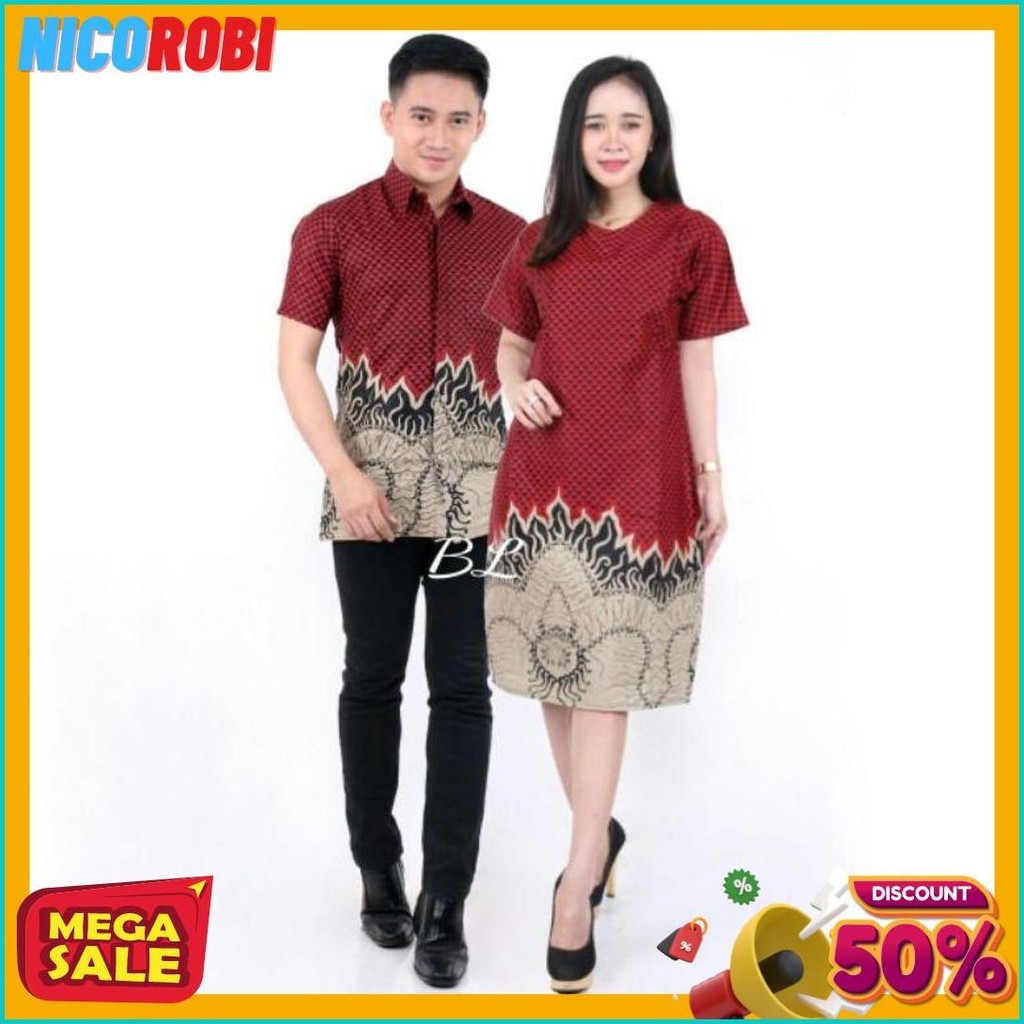 Baju Natal Pria Wanita Terbaru Dres Batik (Cod)