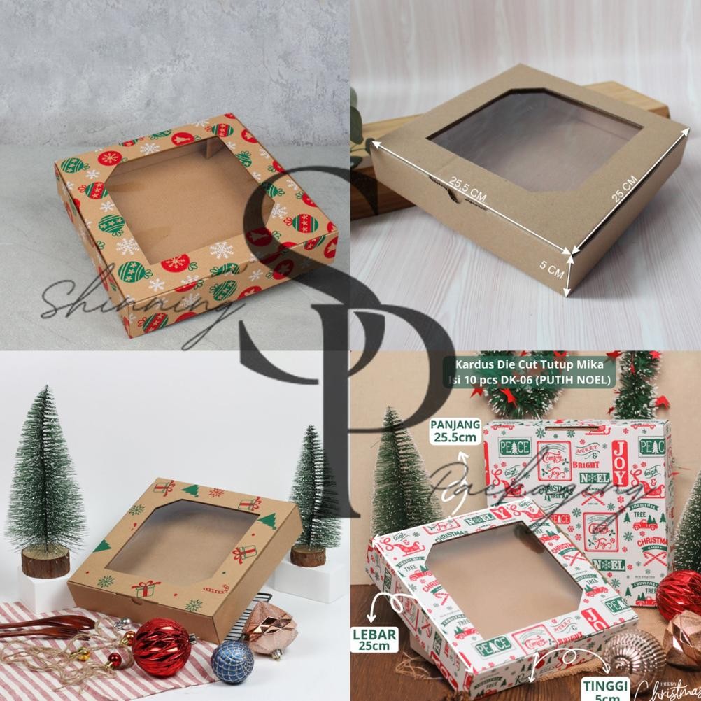 

CR - ( 10pcs ) Kardus Die Cut Jendela Mika Natal Imlek Lebaran Cokelat Batik Ukuran 25x25x5 cm Dus Toples Bulat 250gr isi 4pc / Box Parcel Kue Kering Hampers Kotak Karton Packaging Souvenir Gift TERLARIS