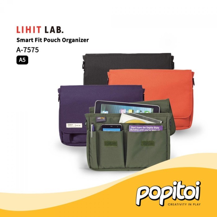 

Lihit Lab A-7575/7577 Smart-Fit Pouch Organizer A4 A5 Tas Selempang