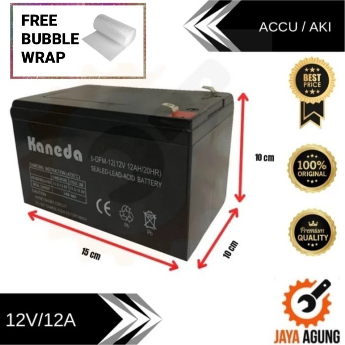 AKI KERING ACCU BATTERY 12V 12AH / BATERAI AKI 12VOLT 12 AMPERE KANEDA