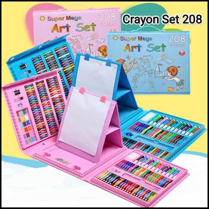 

Super Mega Art Set Alat Gambar Tulis Anak Crayon Pensil Warna 208 Pcs