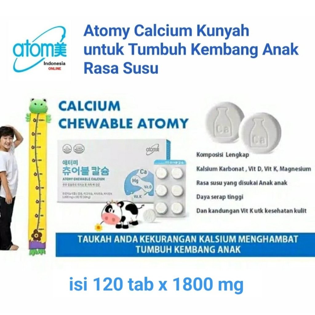 

Atomy Chewable Calcium (Kunyah) Pertumbuhan Tinggi Tulang Anak