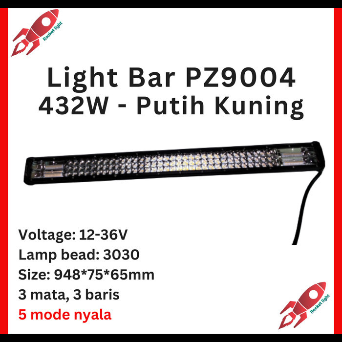 Lampu Sorot Led Bar Mobil Led Light Bar Runlai 432 Watt Putih Kuning
