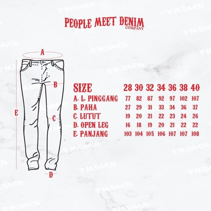 PMD & CO - REJECT SALE - Celana Jeans Pria - Raw Denim Selvedge Accent 1012