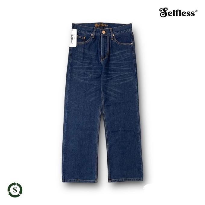 Selfless - Celana Jeans Denim Basic Loose Fit Panjang Pria 1012