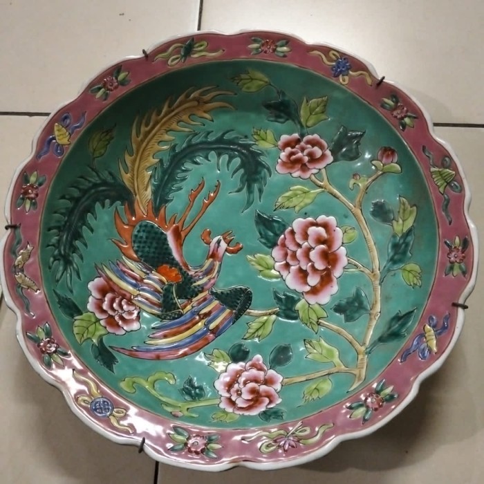 PIRING KERAMIK FAMILLE ROSE 40CM ANTIK