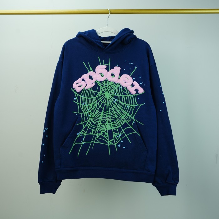 Sp5der OG Web Hoodie Navy