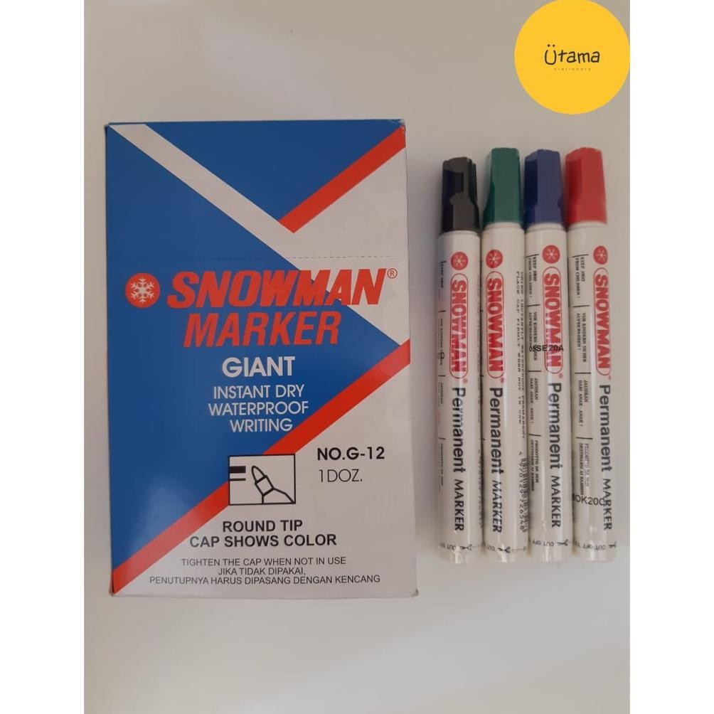 

Discount Spidol Snowman Permanen G-12 Hitam/Permanent Marker G12 Black (Grosir 6Pcs @6.250)