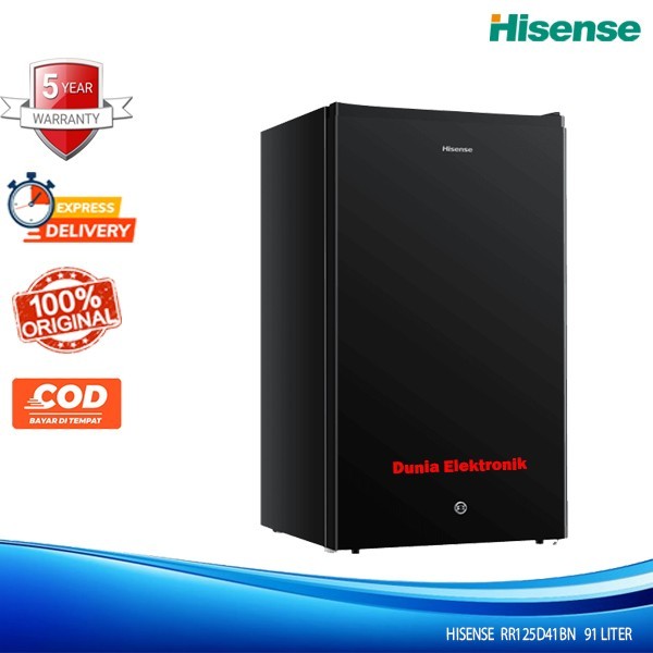HISENSE KULKAS 1 PINTU 91 LITER RR125D41BN SEMI DEFROST LAMPU LED