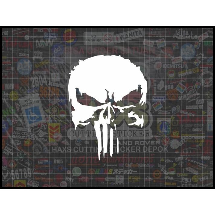 

HOT DEAL CUTTING STICKER THE PUNISHER NEW LOGO V.2 UKURAN 15X20 CM