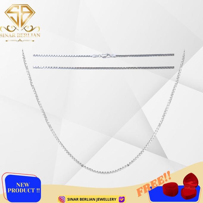 NEW PRODUK SINAR BERLIAN JEWELLERY - KALUNG ITALY EMAS PUTIH 750 ASLI FASHION TERBARU 2 