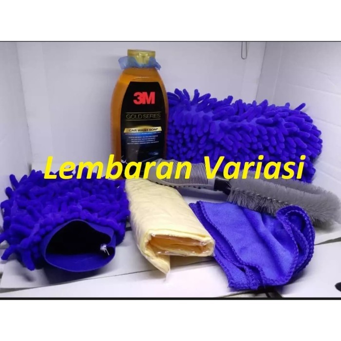 Paket Wash Perawatan Mobil Kanebo Sponge Shampoo 3M