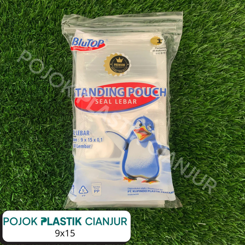 Standing Pouch Plastik 9x15 cm BLUETOP Klip Berdiri