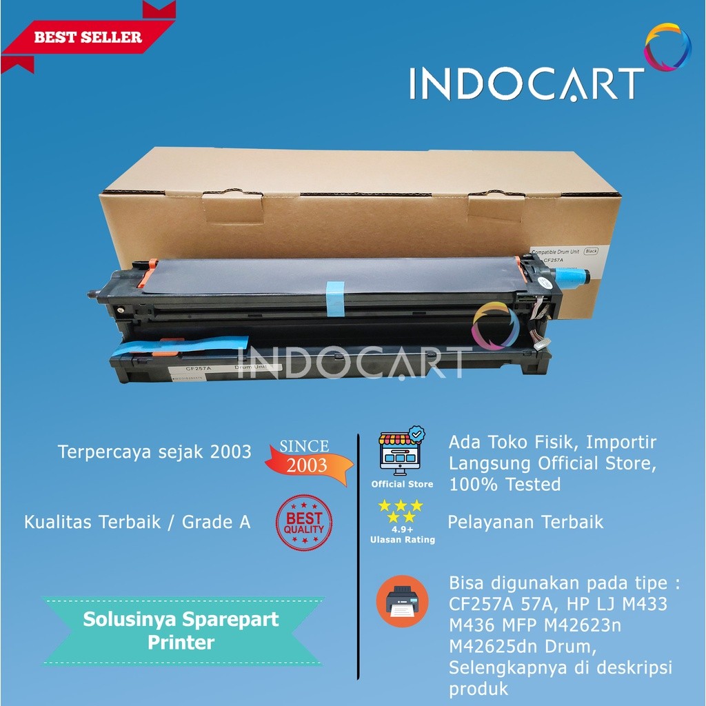 IndoCart Toner Imaging Drum Compatible CF257A 57A-HP LJ M433 M436 MFP M42623n M42625dn