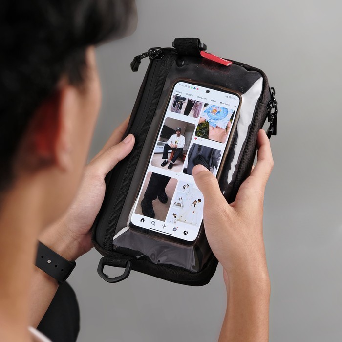 TERLARIS Tas Selempang Pria Dompet HP Anti Air Multifungsi Sling Pouch Bag Mark Touchscreen Waterpro