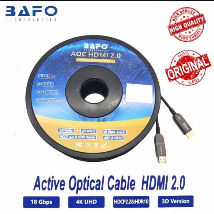Cable Hdmi Fiber Optic Fiber Optik 50 Meter FO Bafo Kabel