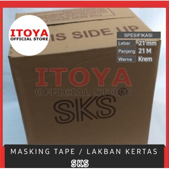 

BEBAS ONGKIR - DUS /Masking Tape "SKS" 24 MM - Panjang 21 M Packing per pcs