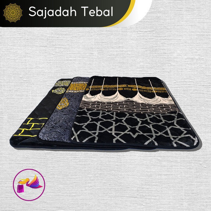 Sajadah Sajadah Tebal Kiswah Hitam Premium Busa Empuk Jumbo - Random premium terbaru terlaris lembut