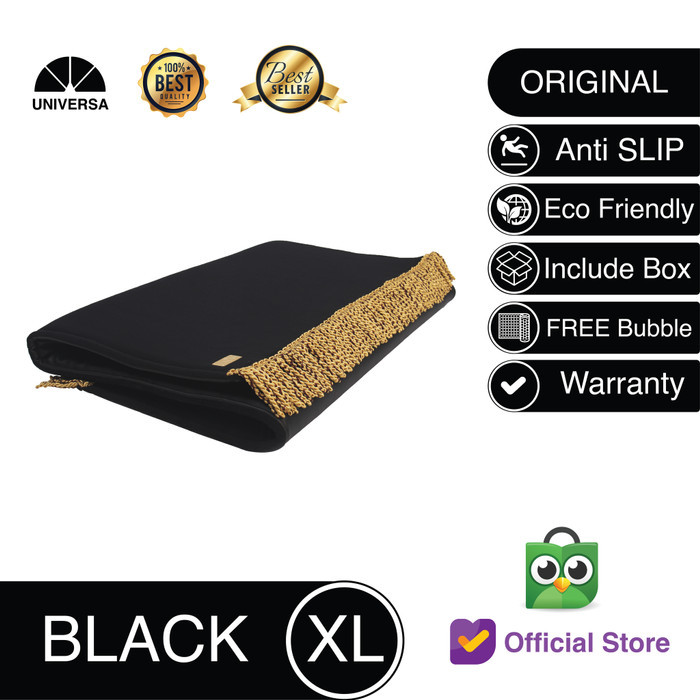 Sajadah Sajadah Universa Jumbo BLACK (XL) - Sajadah Imam Polos Premium lembut premium empuk halus te