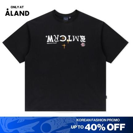 ALAND - ROMANTIC CROWN - Reverse Logo Tee Shirt Black - Kaos Hitam Unisex