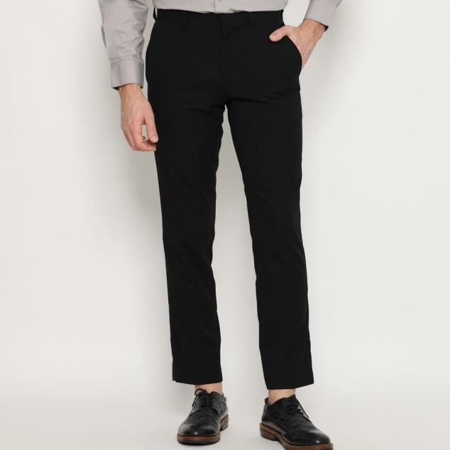 Platini Celana Kantor Formal Pria Panjang Hitam Slim Fit 88014