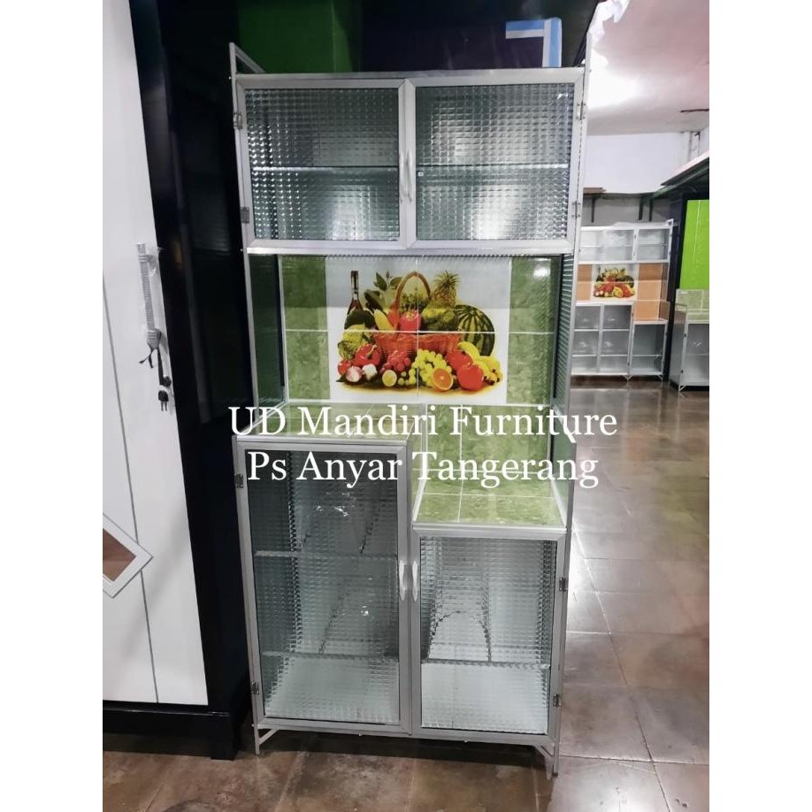

Rak Piring Lemari Dapur Box Kaca Keramik ( Dua ) Pintu Pipa Kecil Original Dan Terpercaya