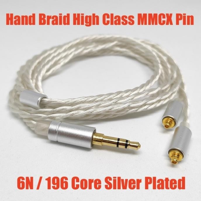 Produk Baru High End Premium Custom Hand Braid MMCX Pin Cable 6N Silver Plated
