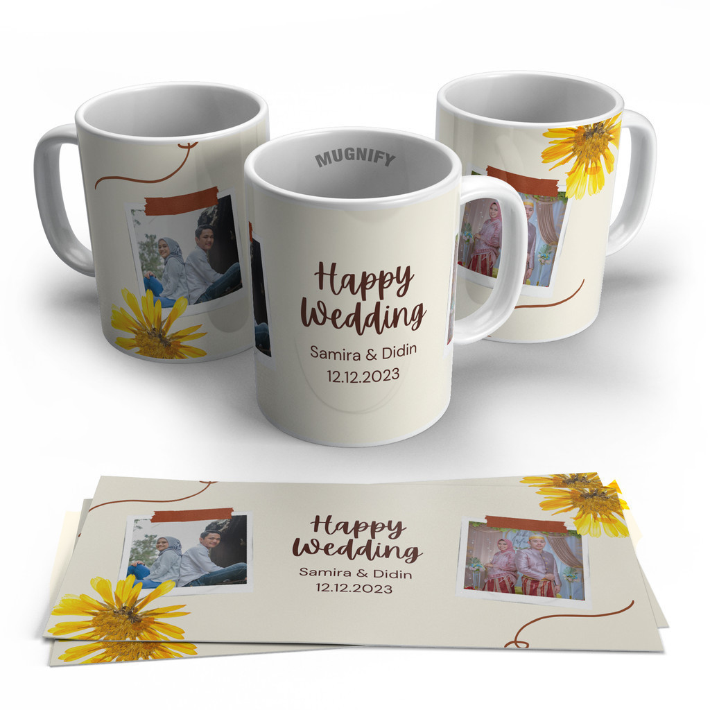 Sovenir Pernikahan Gelas Mug Custom Cantik | Hadiah Eksklusif Unik