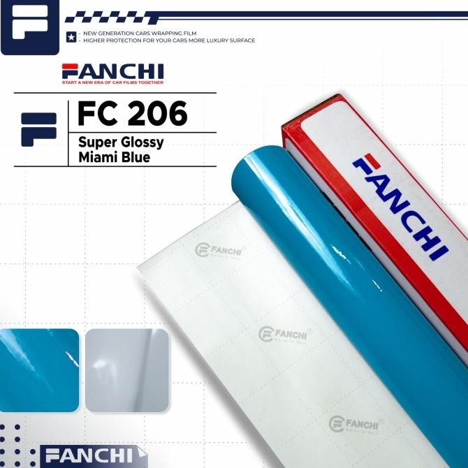 

HIGH QUALITY ROLL STICKER SKOTLET FANCHI FC206 SUPER GLOSS MIAMI BLUE 50CM 8,5M ROLL