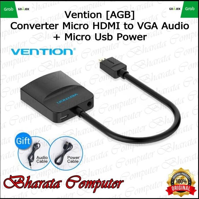 

Diskon! Vention [AGB] Converter Micro HDMI to VGA Audio + Micro Usb Power