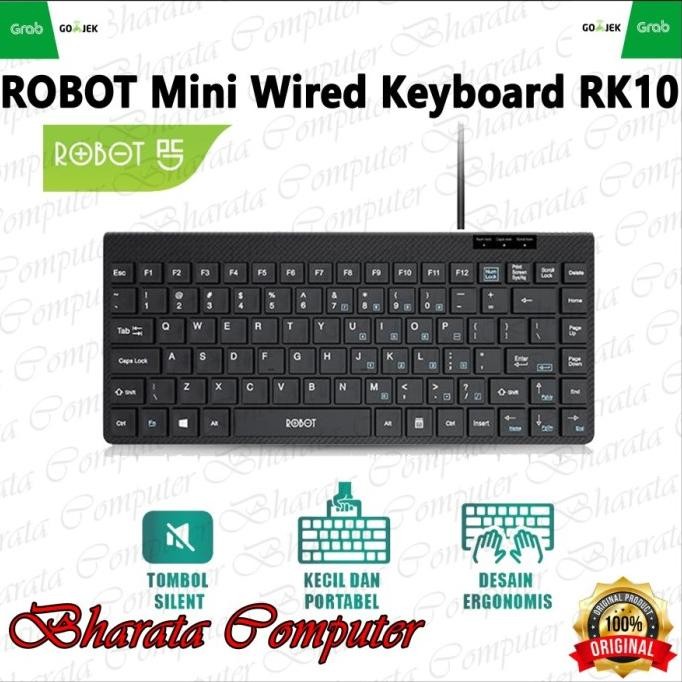

Diskon! ROBOT Portable Mini Wired Keyboard RK10 Ultra-Thin Garansi Resmi 1 Thn