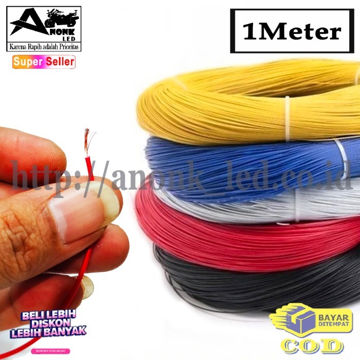 FREE ONGKIR Kabel Serabut Kecil 1mm 1x20 / Kabel Tunggal Serabut 1x20 (PERMETER)