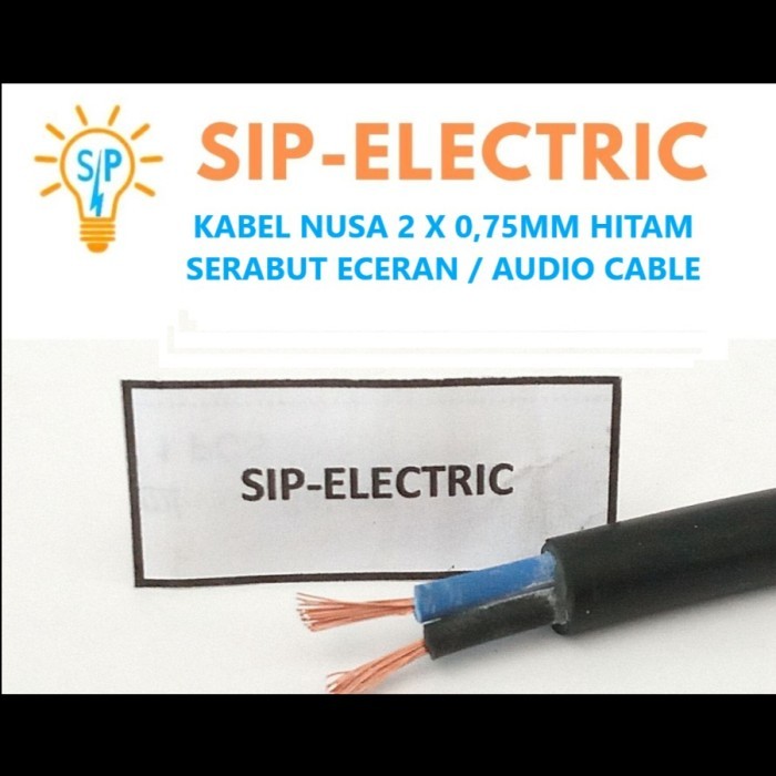 TERJAMIN KABEL NUSA NYYHY 2X0.75 MM HITAM ECERAN / NUSA NYYHY 2X0,75MM