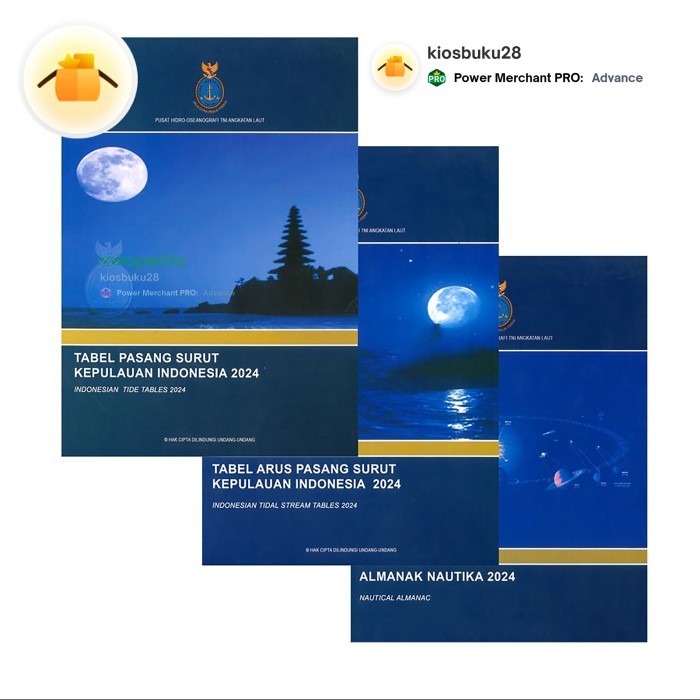 

Buku Pasut 2024 Pasang Surut Kepulauan Indonesia 2024 (1 Set 3 Buku)