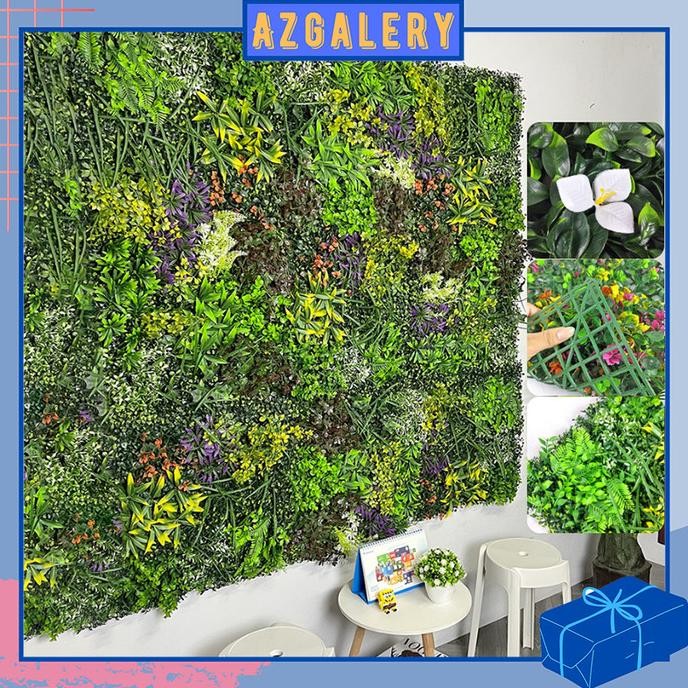 Tanaman Rumput Sintetis Artificial Dekorasi Dinding Ruangan Cafe Buatan Ornamen Plastik Best Quality