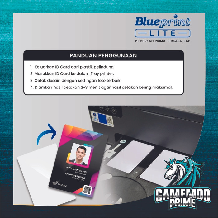 

Kartu Printable inkjet id card blueprint 8.6x5.4 760 micron/ Id card Inkjet Blueprint