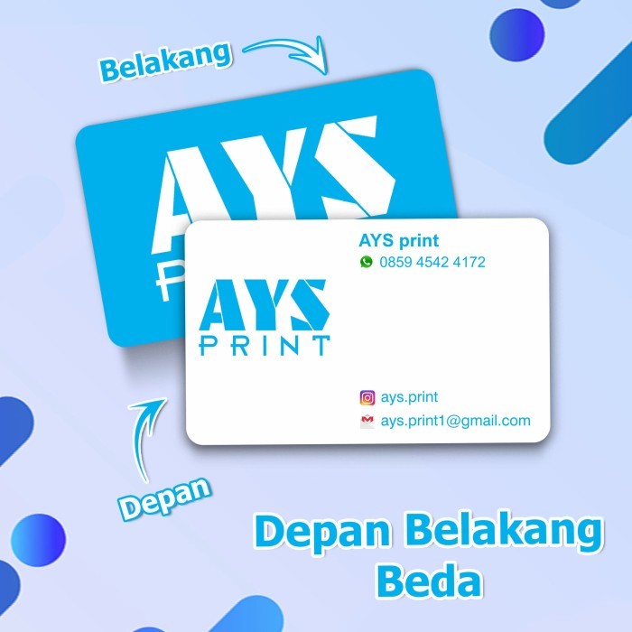 

CETAK ID CARD SATUAN
