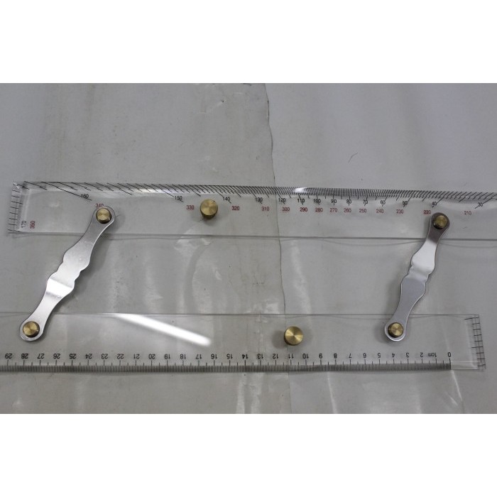 

Parallel Ruler / PENGGARIS Navigasi Kapal / Mistar Jajar Peta 450 mm