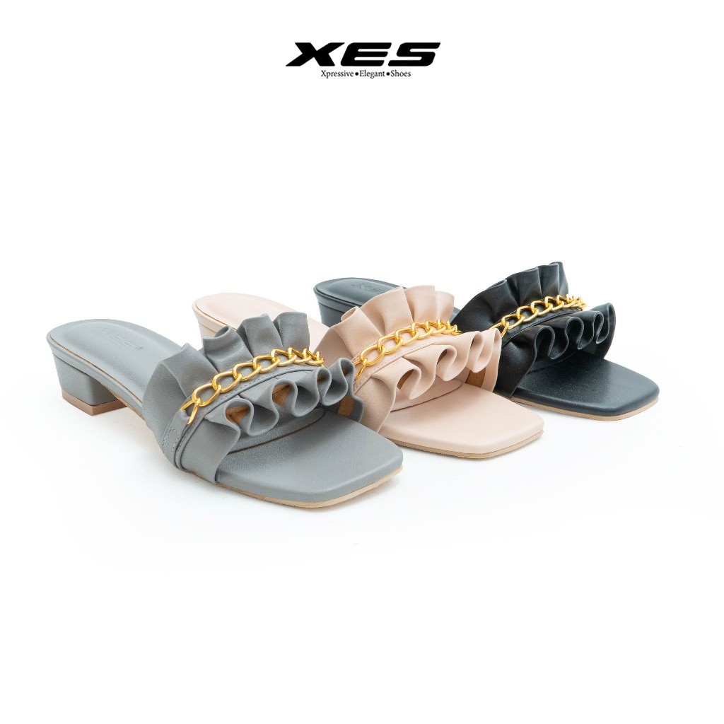 Sepatu Wanita XES TIARA-573 Sendal Heels Wanita Tapak Tahu - Sandal Lebaran Wanita 3cm [DC]