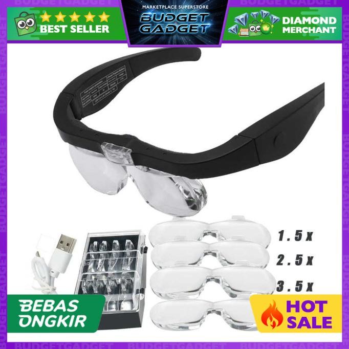 

BEBAS ONGKIR - ZEAST Kacamata Pembesar Reparasi Jam 5x Magnifier 2 LED - 11537DC