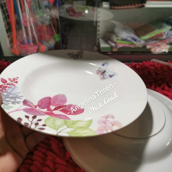 PIRING MAKAN MELAMIN ONYX 23CM MOTIF SERAPHINA