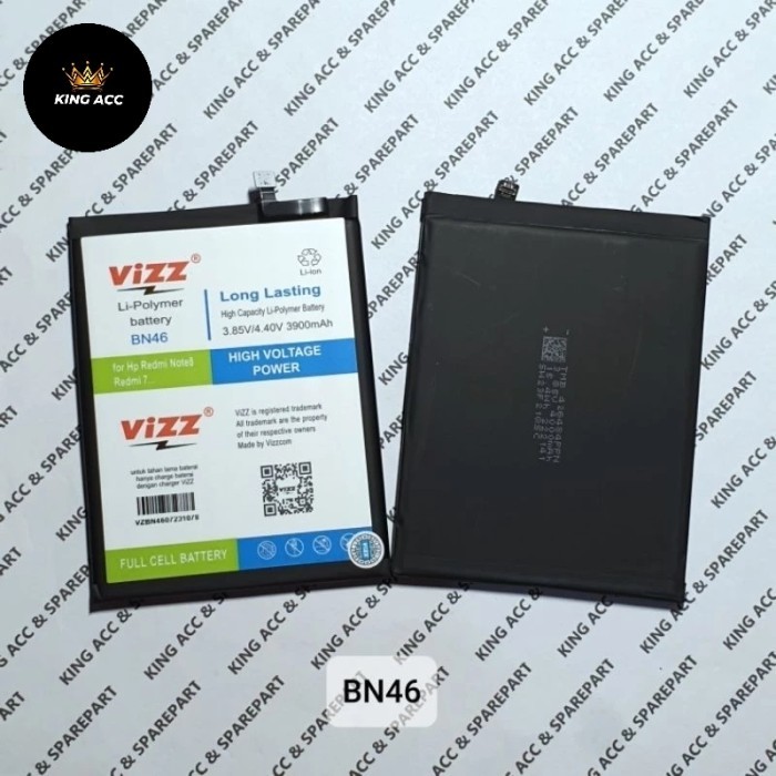 BATERAI BATRE BATTERY REDMI 7 REDMI NOTE 8 BN46 DOUBLE POWER VIZZ