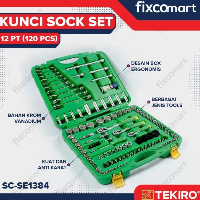 socket - Tekiro Kunci Socket Set 120 Pcs 12 PT / Kunci Sok Set 120pcs