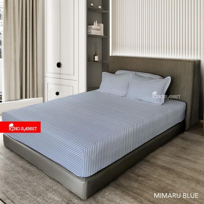 

BLUE- KING RABBIT ORGANIC BAMBOO VELVET COMPLETE SET SPREI & BEDCOVER MOTIF MIMARU BLUE