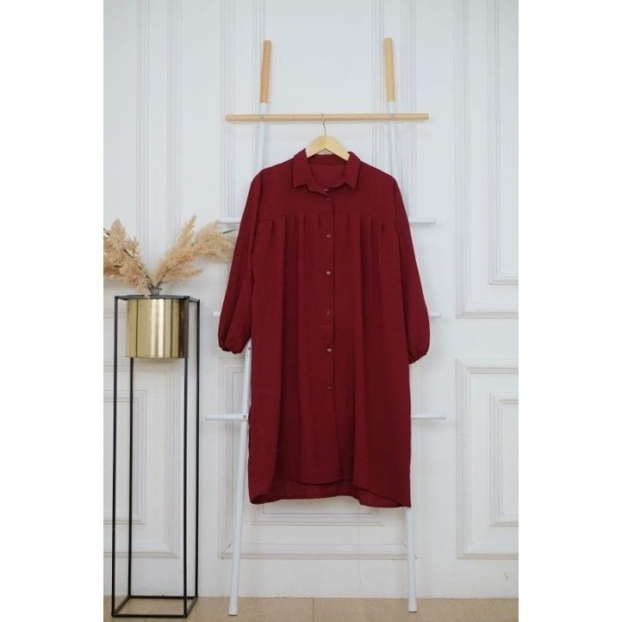 Termurah Baju Tunik Wanita Polos Terbaru Jumbo Over Size Bahan Crinkle Airflow Premium Atasan Muslim